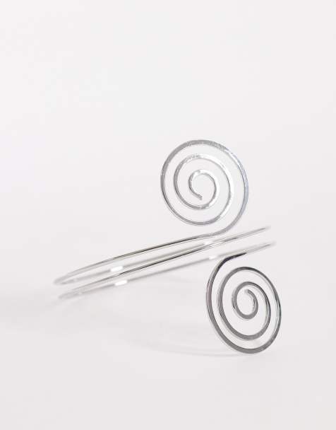 DesignB London - Statement armband met spiraal in zilver - view 1