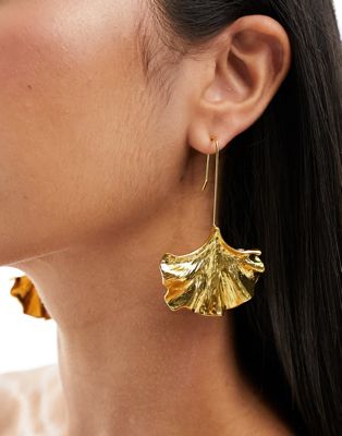 DesignB London statement drop earrings in gold - ASOS Price Checker