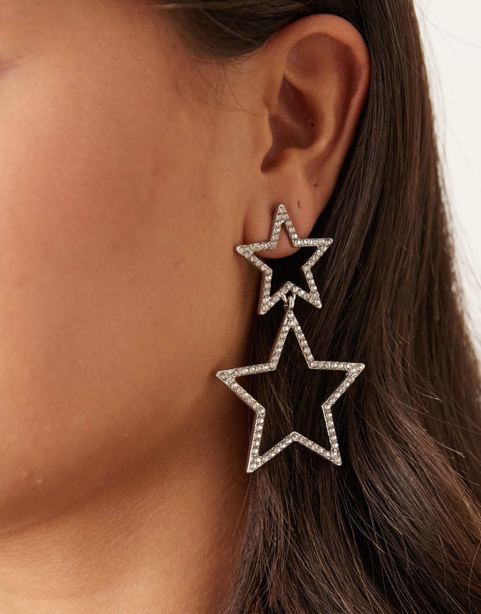 Серьги-капли DesignB London statement, украшенные звездой серебристого оттенка