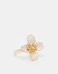 [DesignB London] DesignB London statement flower ring in pale pink and gold 20-21MM GOLD