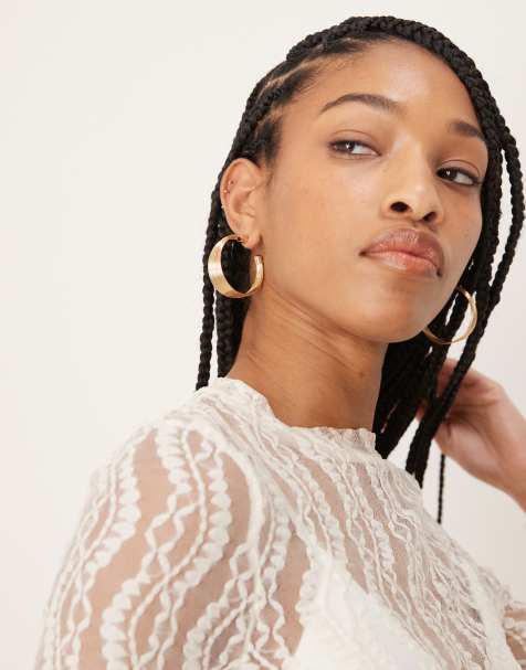 DesignB London statement wire hoop earrings - view 1