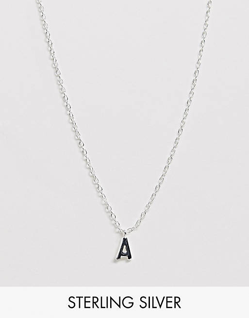 DesignB London sterling silver A initial necklace