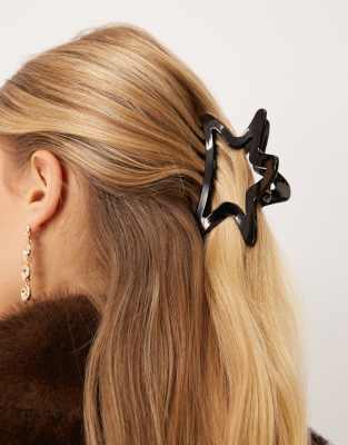 DesignB London - Sternförmige Haarklammer in Schwarz