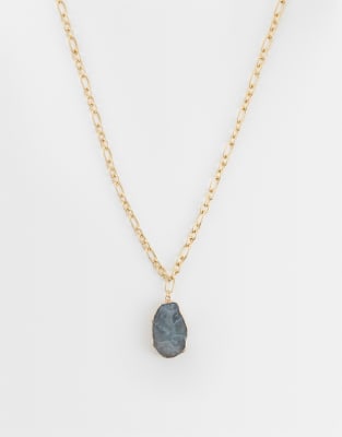 Designb London Stone Necklace In Gray