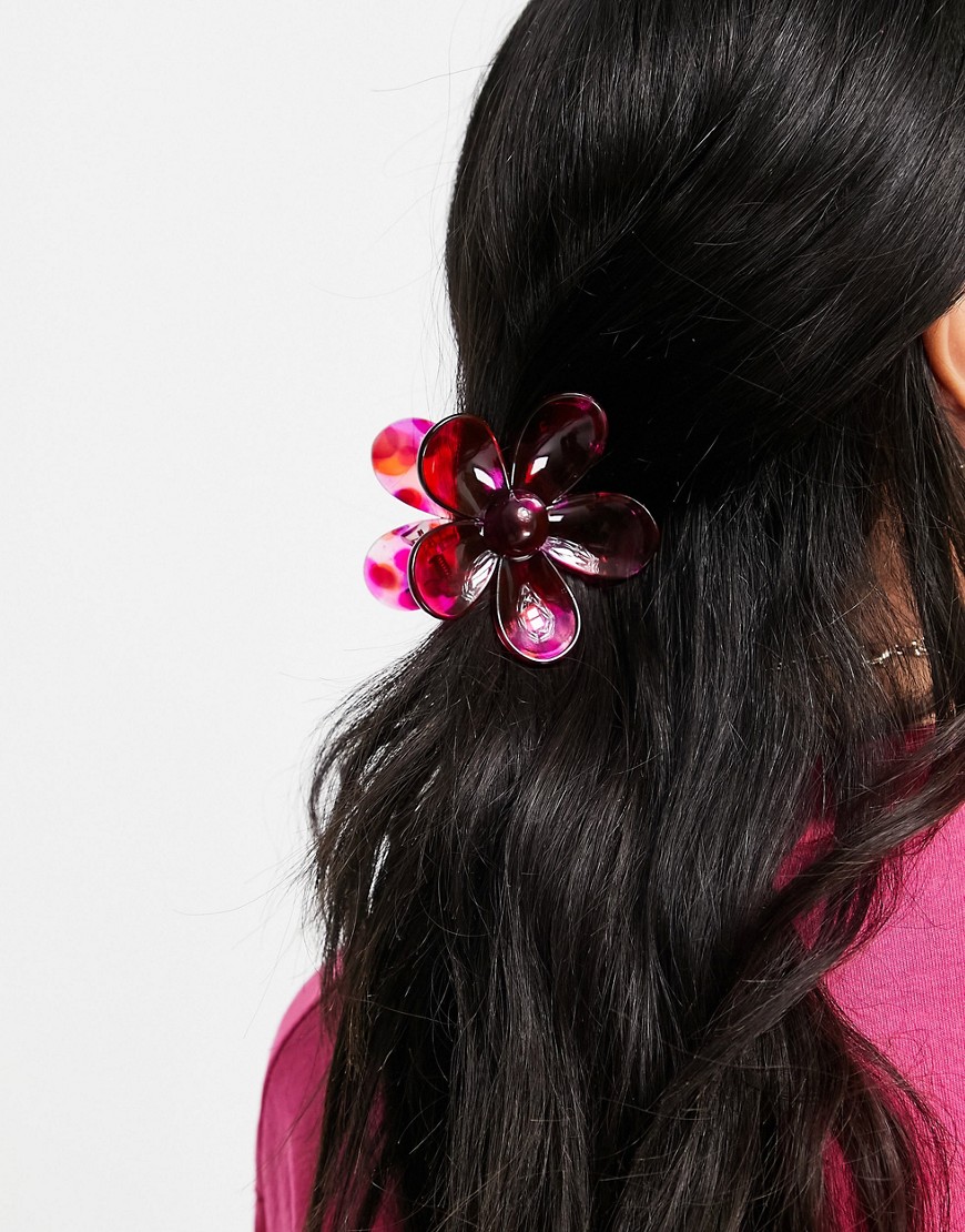 DesignB London summer flower hair claw-Pink