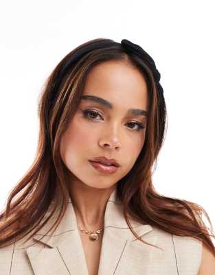 DesignB London – Svart diadem med rosett  