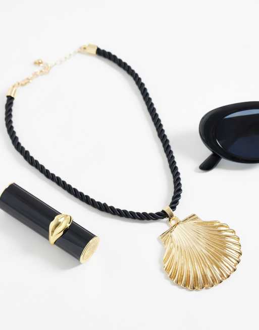 DesignB London – Svart halsband med repsnäckor, 2 av 4