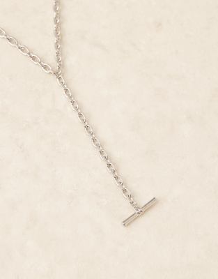 Designb London T-bar Lariat Chain Necklace In Metallic