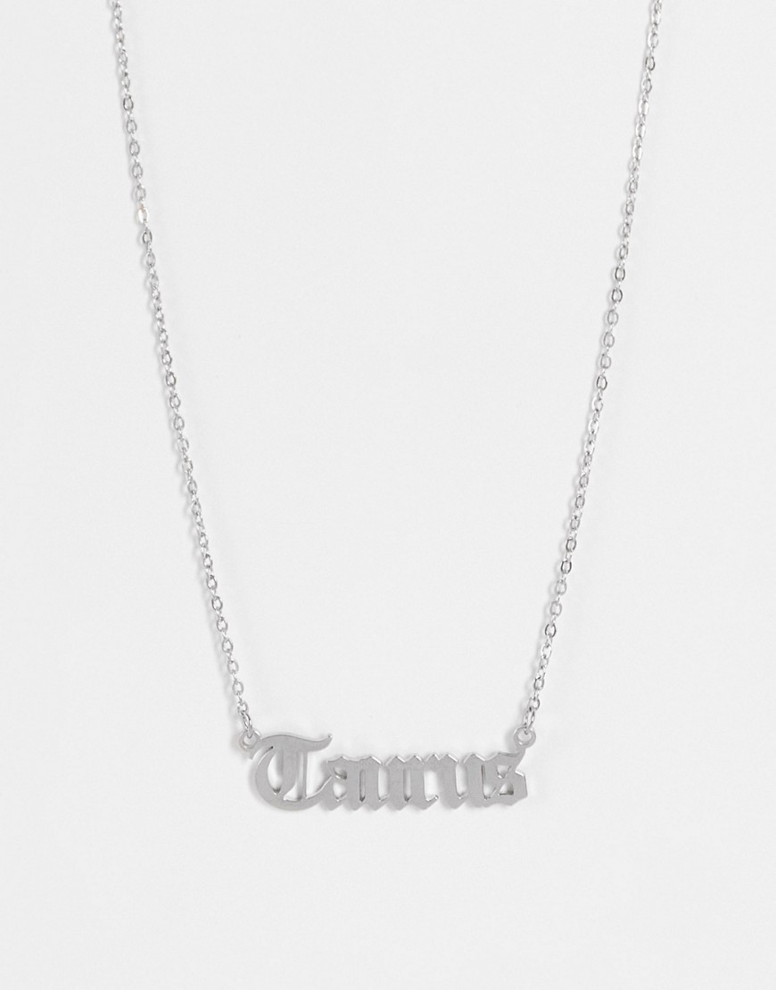 DesignB London Taurus stainless steel starsign necklace in silver