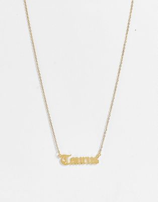 DesignB London Taurus star sign stainless steel necklace in gold  - ASOS Price Checker