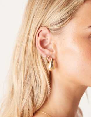 DesignB London teardrop earrings in gold tone