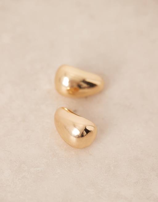 DesignB London teardrop earrings in gold, 2 of 3