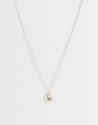 Designb London Teardrop Pendant Necklace In Gold