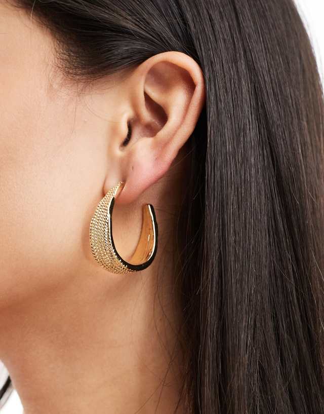 DesignB London - textured large hoop earrings