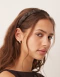 [DesignB London] DesignB London thin ruched headband in brown No Size BROWN