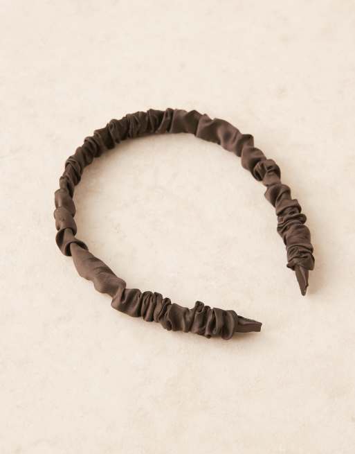 Minimalist Ruched Solid Headband Big Ruched Headband Bezel Lady Simple Solid Color Wrinkled  main image 3