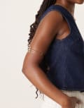 [DesignB London] DesignB London triple arm cuff with turquoise stones in gold No Size GOLD