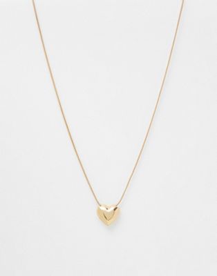 DesignB London heart pendant necklace in gold - ASOS Price Checker