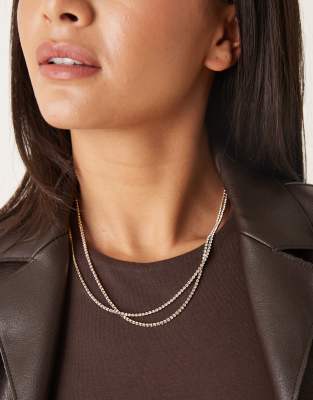 DesignB London - Verzierte Halskette in Goldoptik-Goldfarben