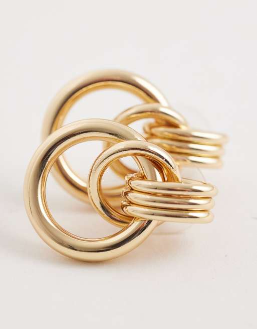 DesignB London vintage doorknocker earrings in gold, 4 of 4