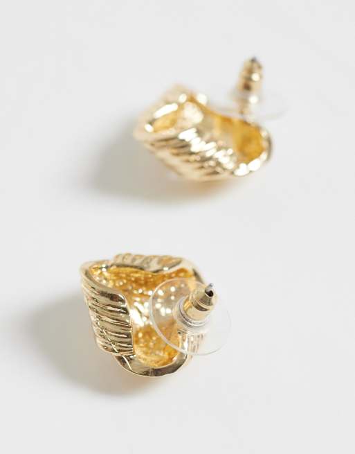 DesignB London vintage inspired knot earrings in gold, 3 of 5