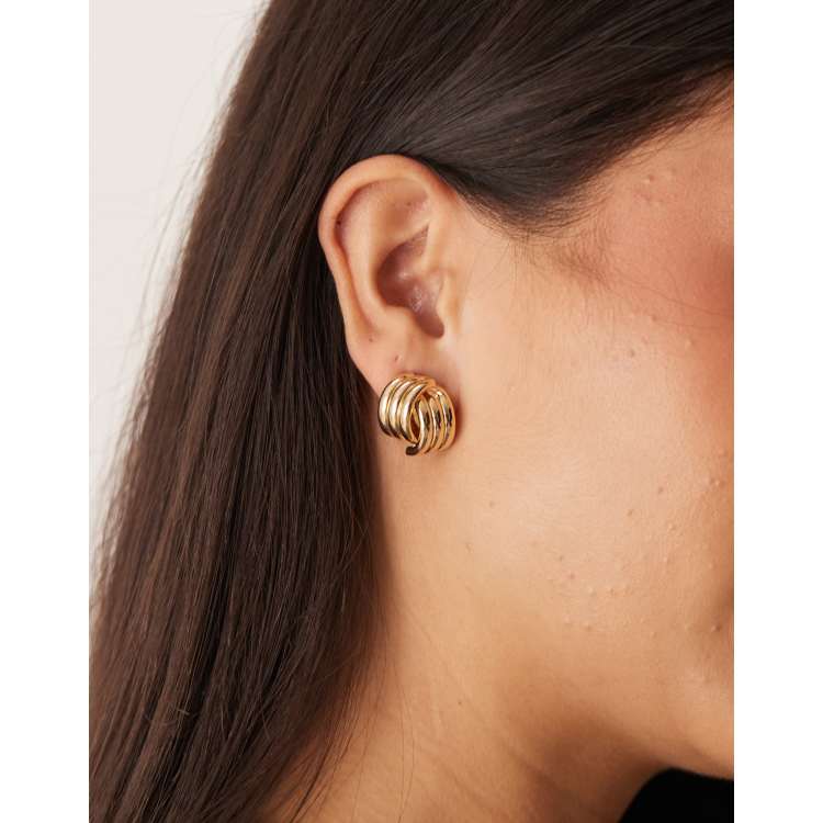 DesignB London vintage style stud earrings in gold | ASOS