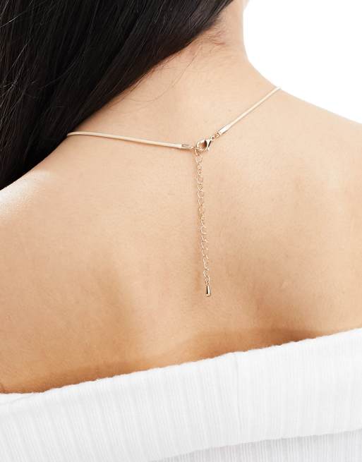DesignB London – Vitt halsband av snöre med pärlhänge , 4 av 4