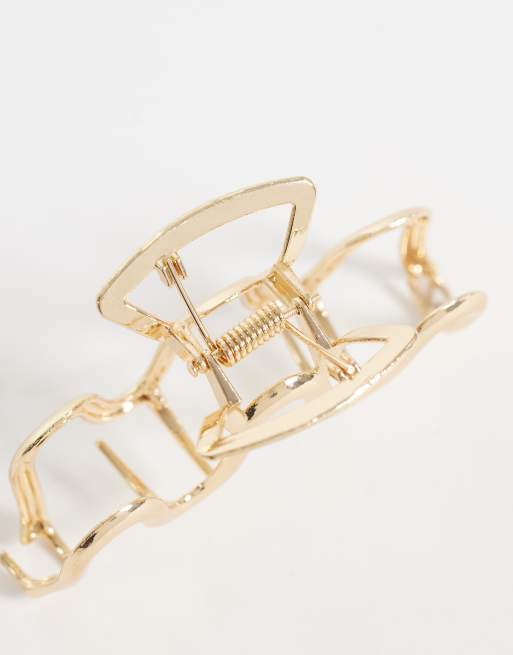 DesignB London wavy metal hairgrip in gold, 2 of 3