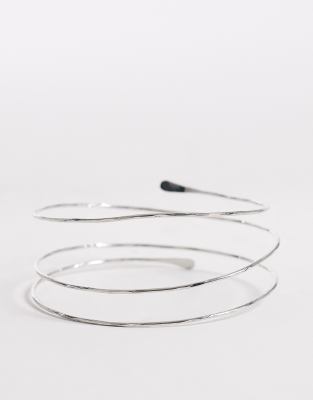 DesignB London - Wickel-Armreif in Silberoptik