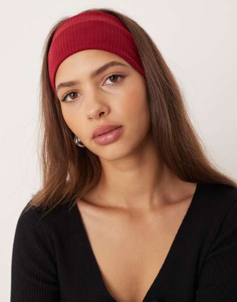 DesignB London wide jersey headband in burgundy - view 1