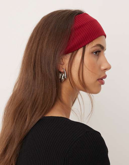 DesignB London wide jersey headband in burgundy, 3 of 3