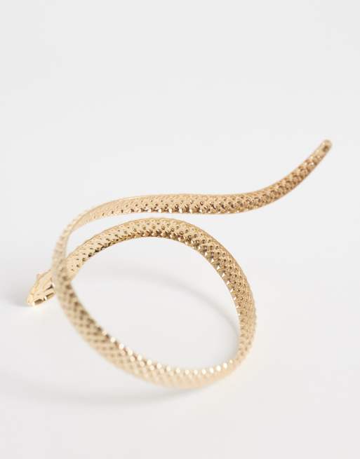DesignB London wrap around snake bracelet in gold, 3 of 3