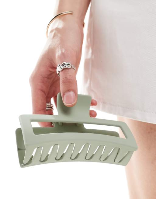 DesignB London XL hair claw in mint green  , 2 of 4