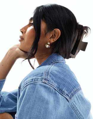 DesignB London DesignB London XL square hair claw clip in brown