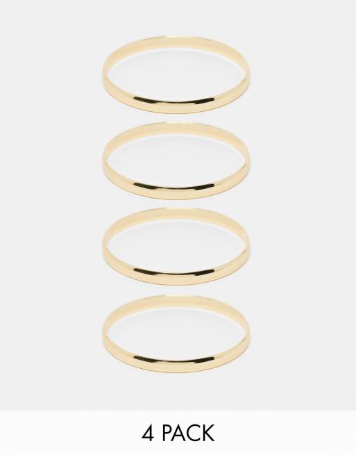 DesignB London – Zestaw 4 bransoletek w odcieniu złota 