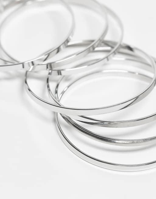 DesignB London – Zestaw 8 bransoletek w odcieniu srebra, 3 z 3