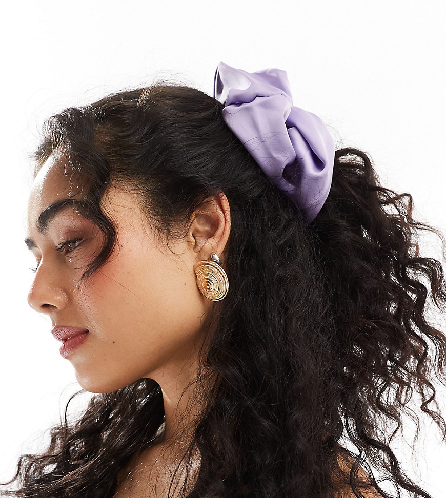 DesignB maxi satin hair scrunchie in lilac - LILAC-Purple