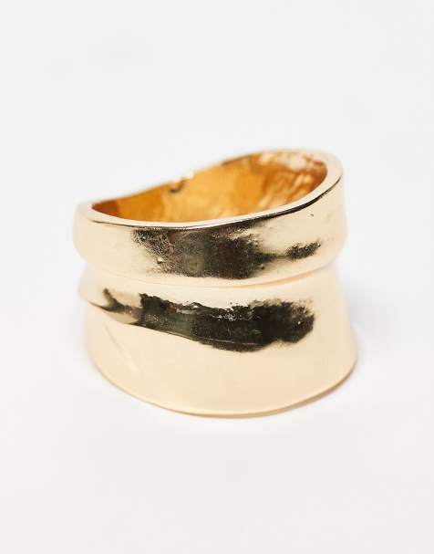 DesignB molten wrap around ring in gold - view 1