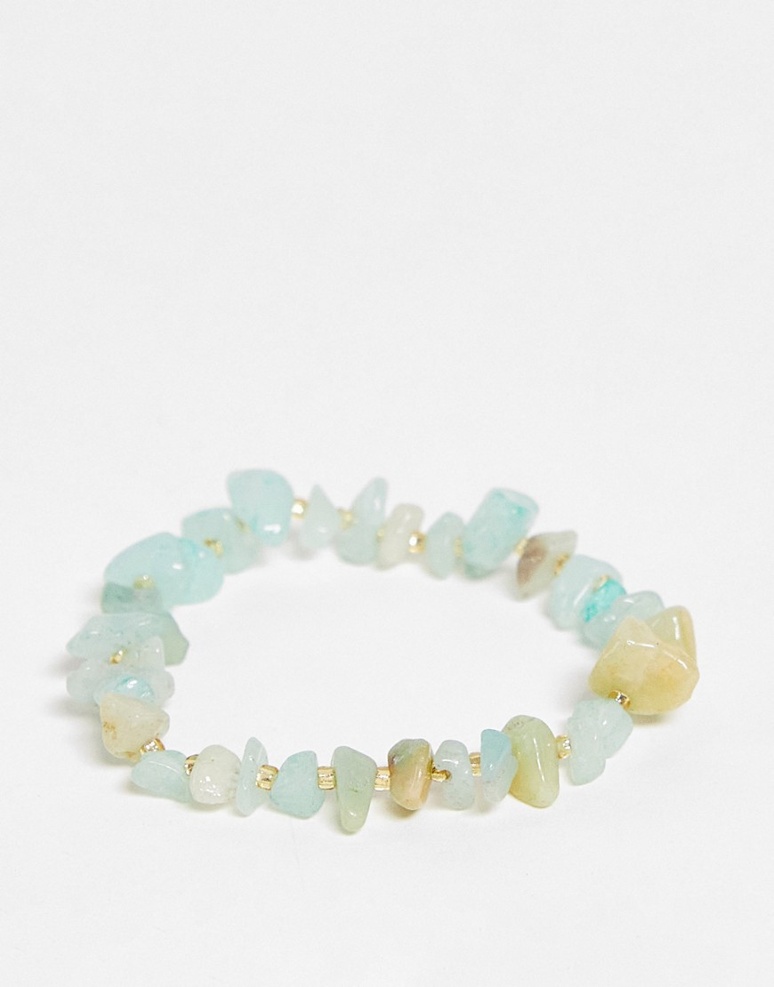 DesignB natural stone chip bracelet in blue