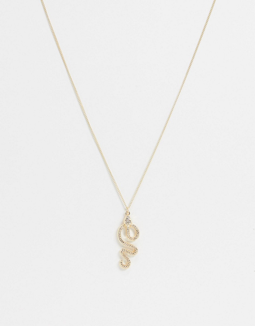 DesignB neck chain in gold with snake pendant