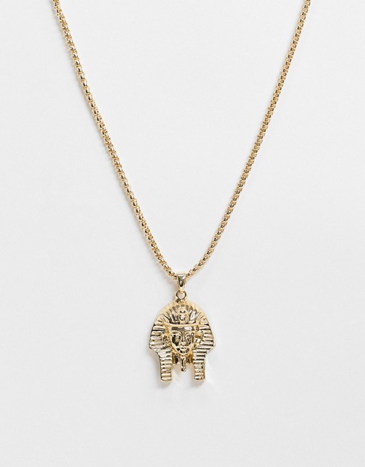 DesignB neckchain in gold with Pharaoh pendant