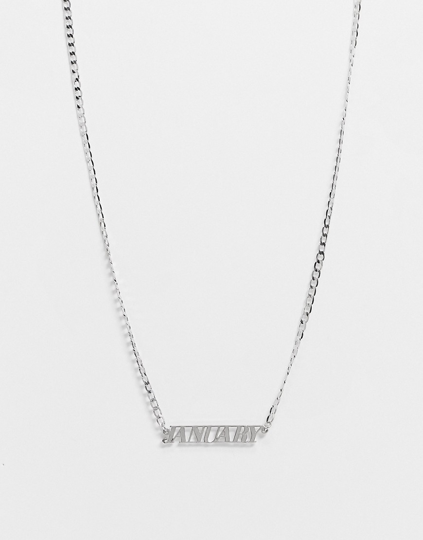 DesignB neckchain with January pendant-Silver