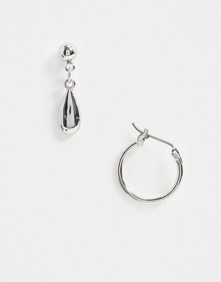 DesignB - Oorbellen met ringen en ovalen studs in zilver
