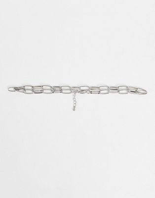 DesignB open link chain choker necklace in silver
