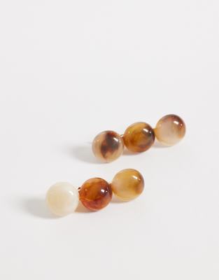 Designb London Designb Pack Of 2 Resin Beaded Hair Clips In Brown