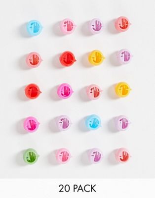 DesignB London pack of 20 hair beads in multicolour