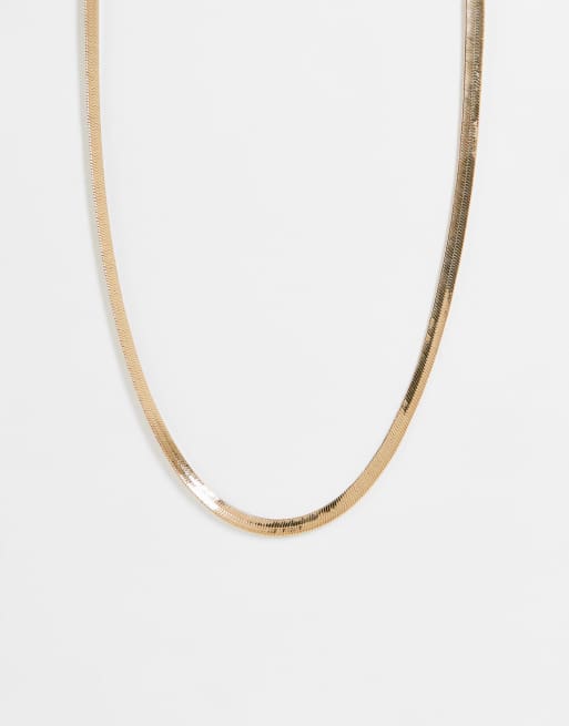 DesignB - Platte slangenschakelketting in goud