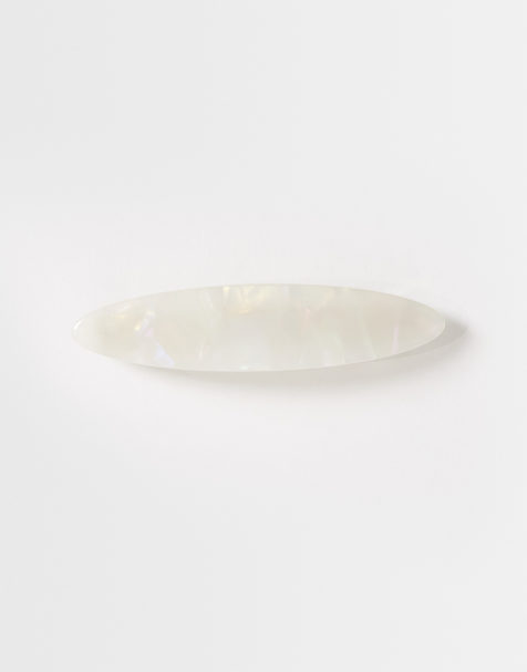 DesignB resin  barrette hair clip in white - view 1