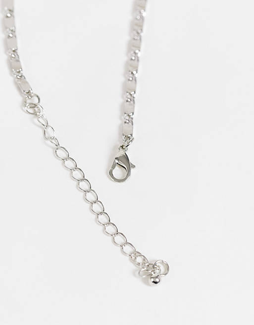  DesignB rhodium chain necklace in silver 