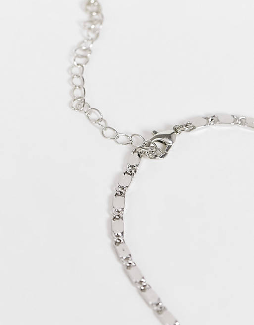  DesignB rhodium chain necklace in silver 